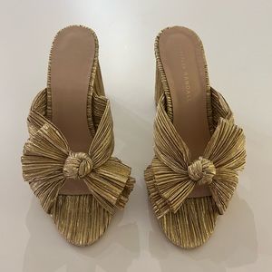 Loeffler Randall Penny Bow Sandal in gold. Only worn once. Excellent condition